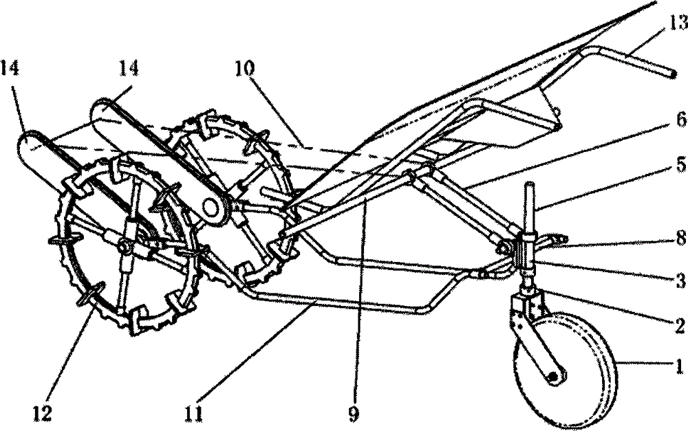 Traveling device of rice transplanter