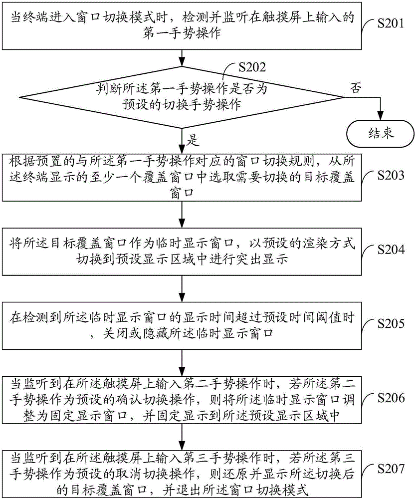 Window switching method and terminal