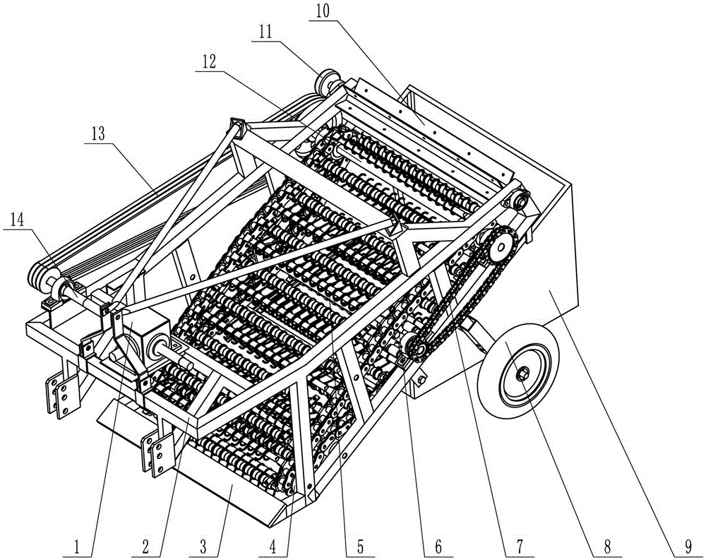 Chain-tooth type film residue recycling machine