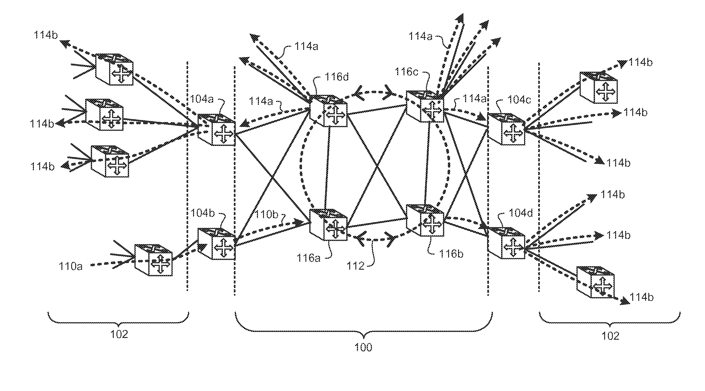 Traffic engineering in frame-based carrier networks