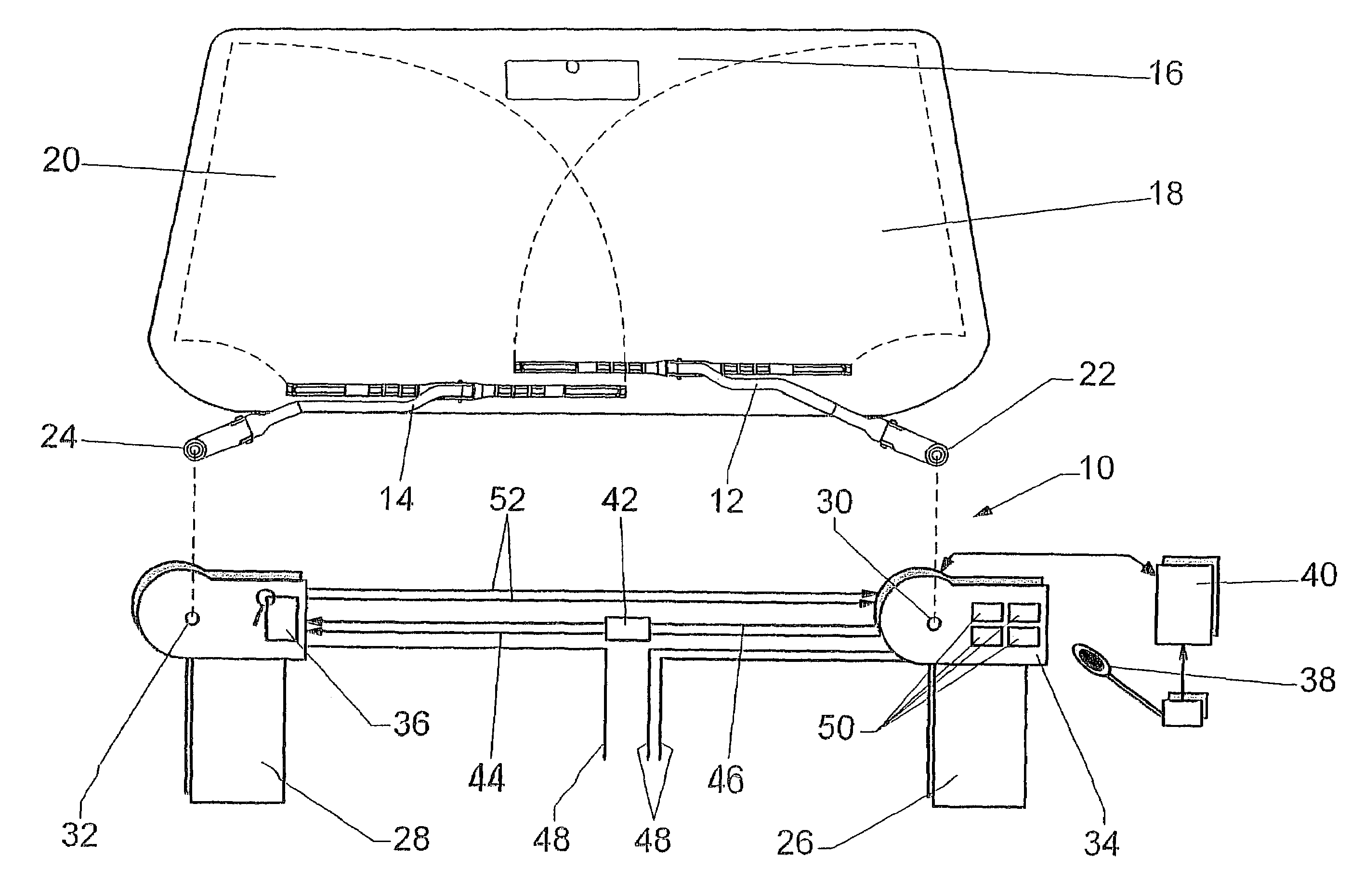 Wiper system using two wipers