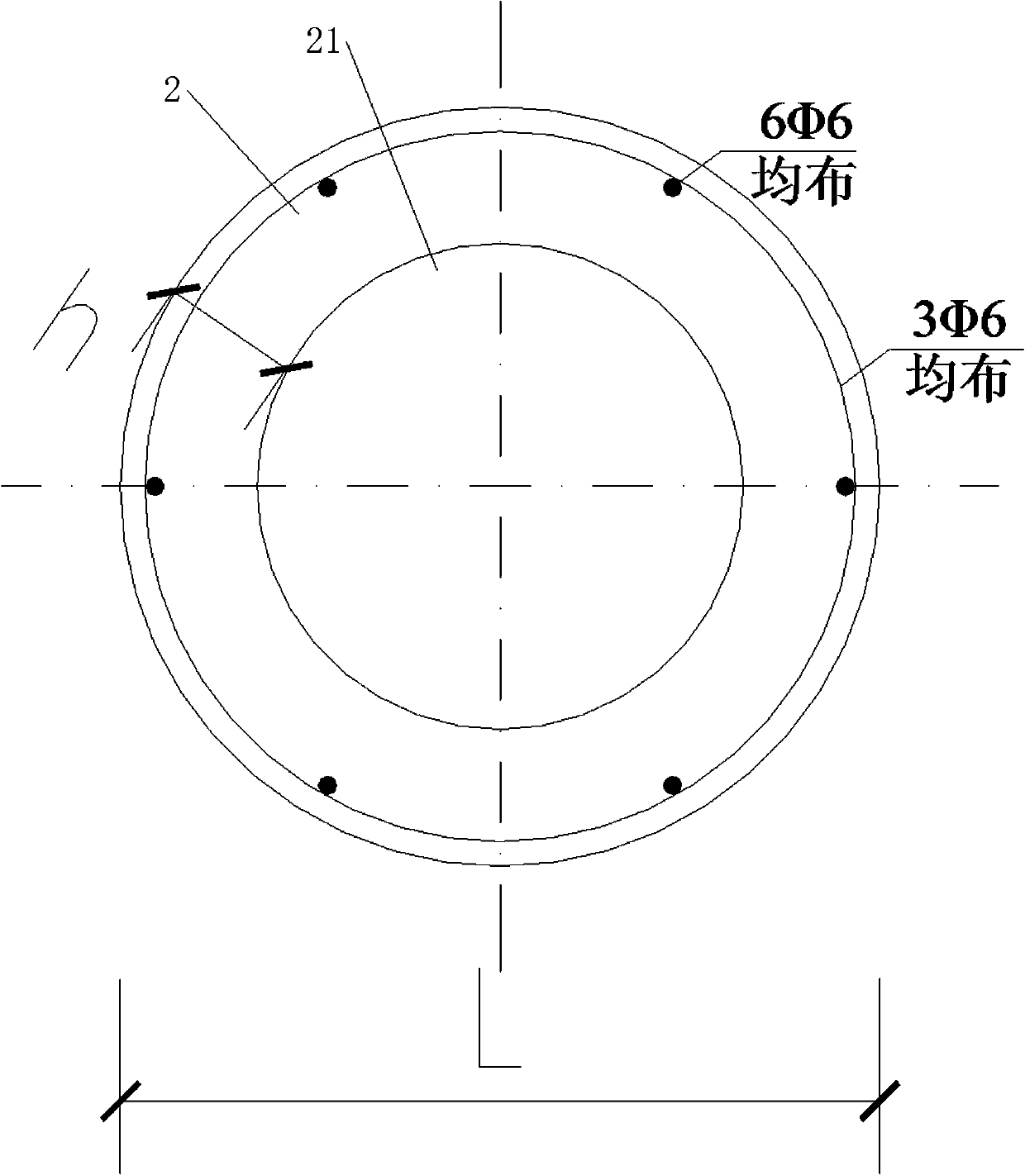 An anti-subsidence cement rod reinforcement foundation