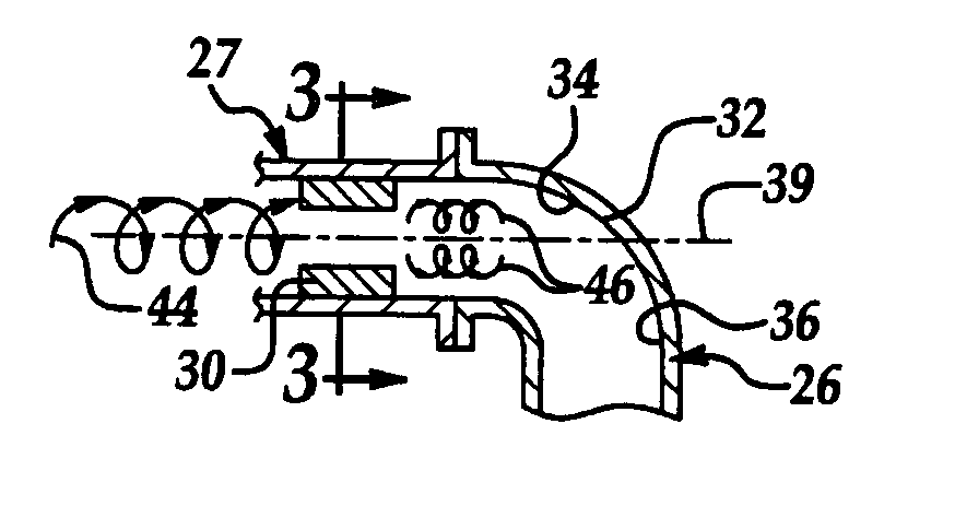 Noise attenuation device for a vehicle exhaust system