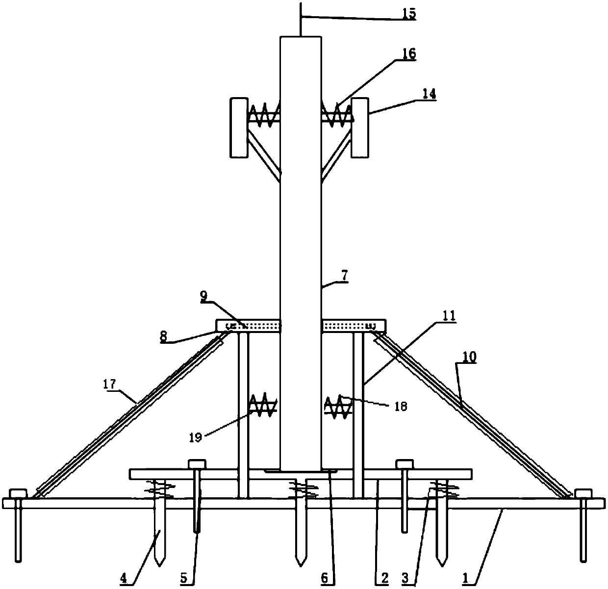 Earthquake prevention reinforced communication tower