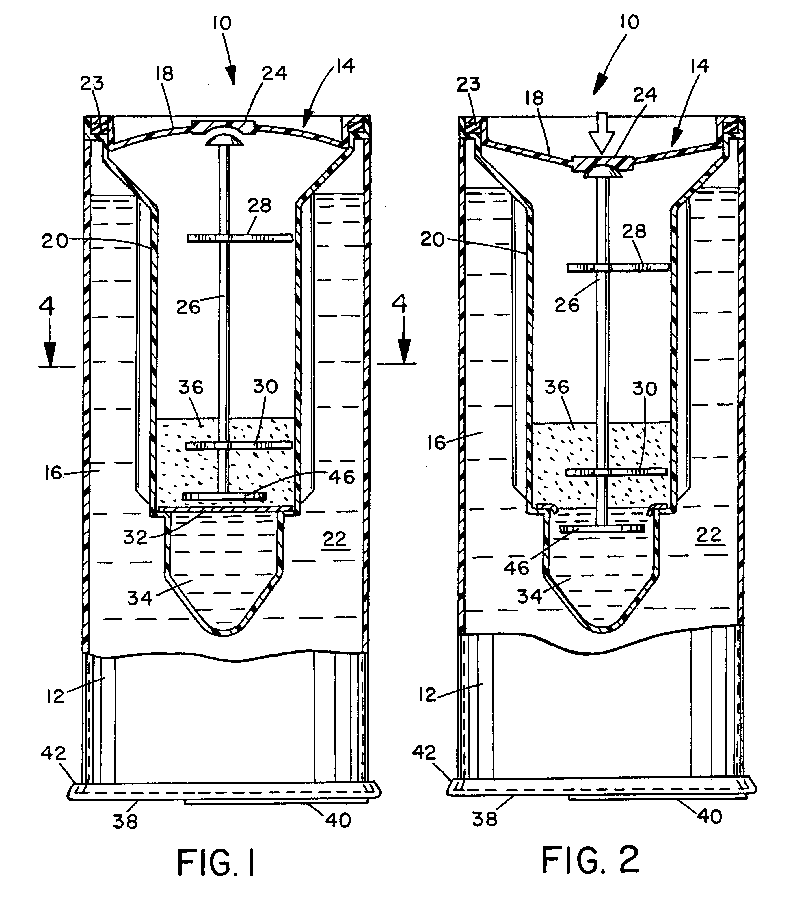 Container with self-heating module having liquid reactant and breakable reactant barrier at distal end of module