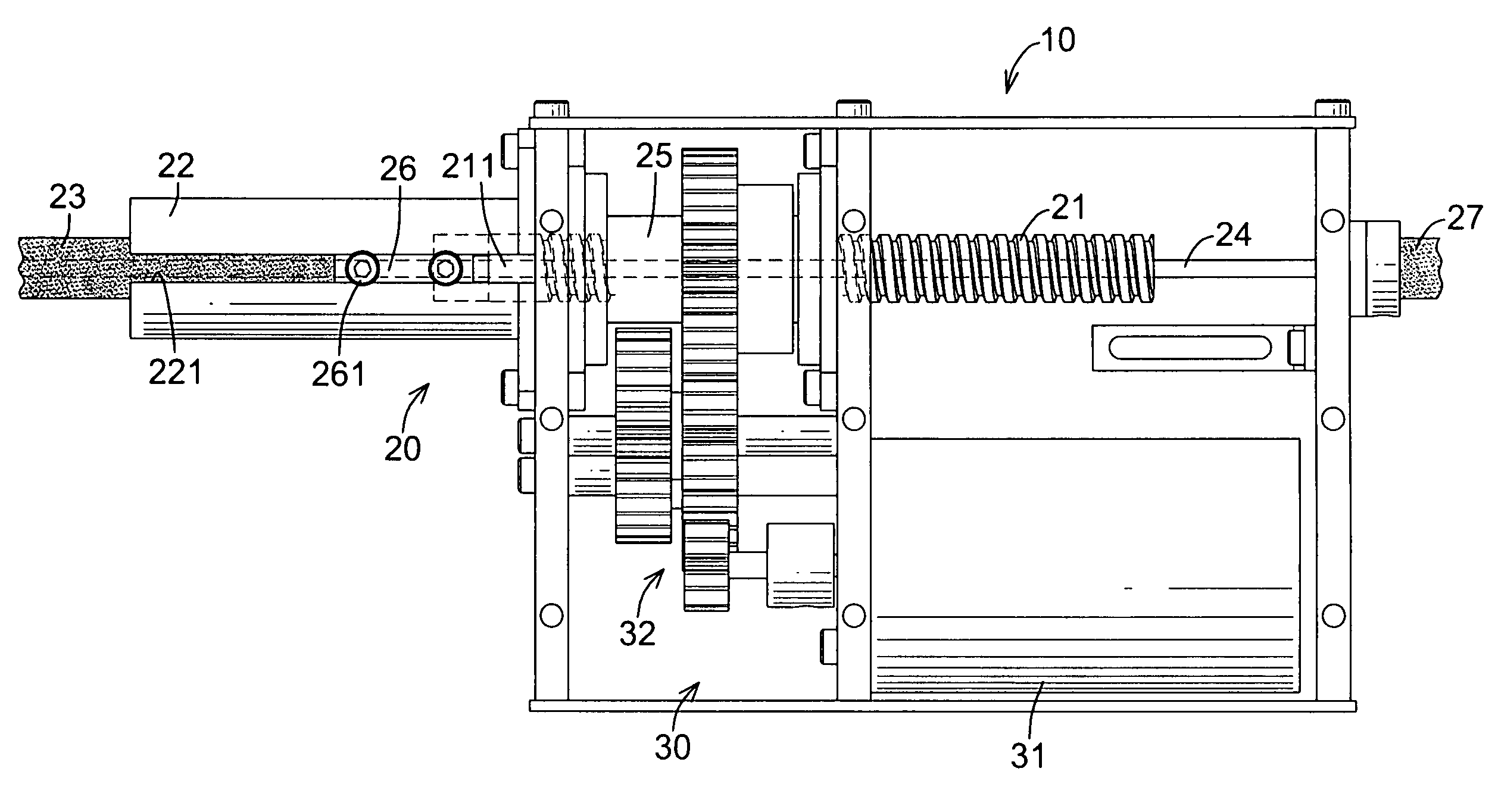 Driving device for a parking brake system