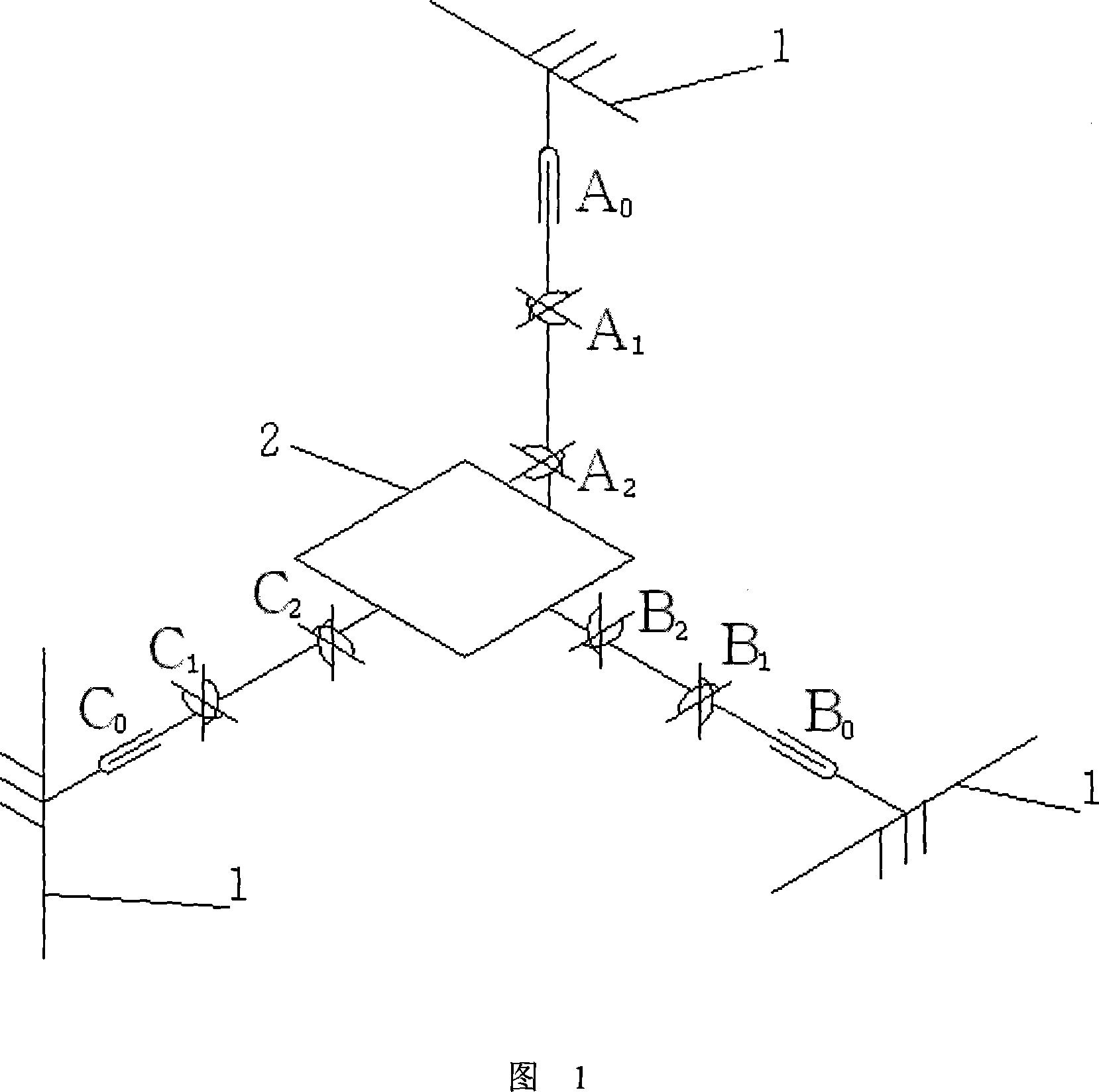 Three translation parallel mechanism multiple dimension vibration exciting table