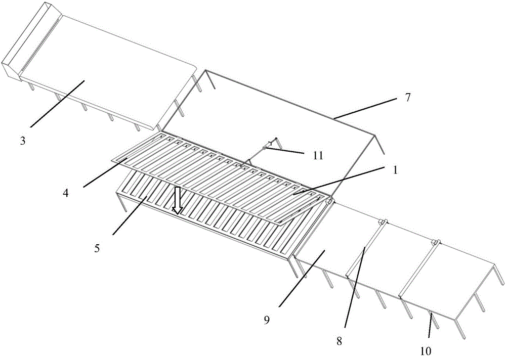 Gate-type overturning mechanism for refrigerator car skin