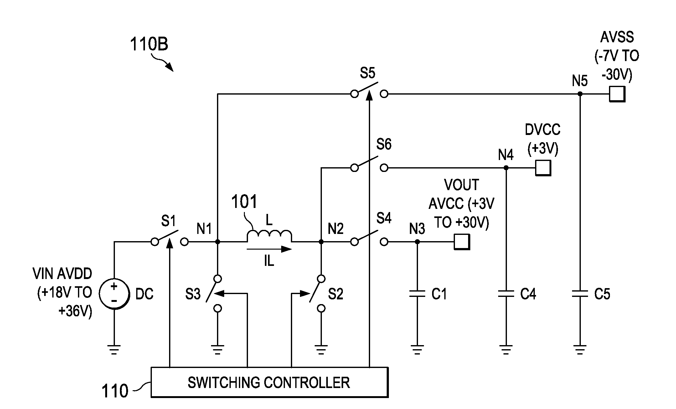 Buck-boost converter with buck-boost transition switching control