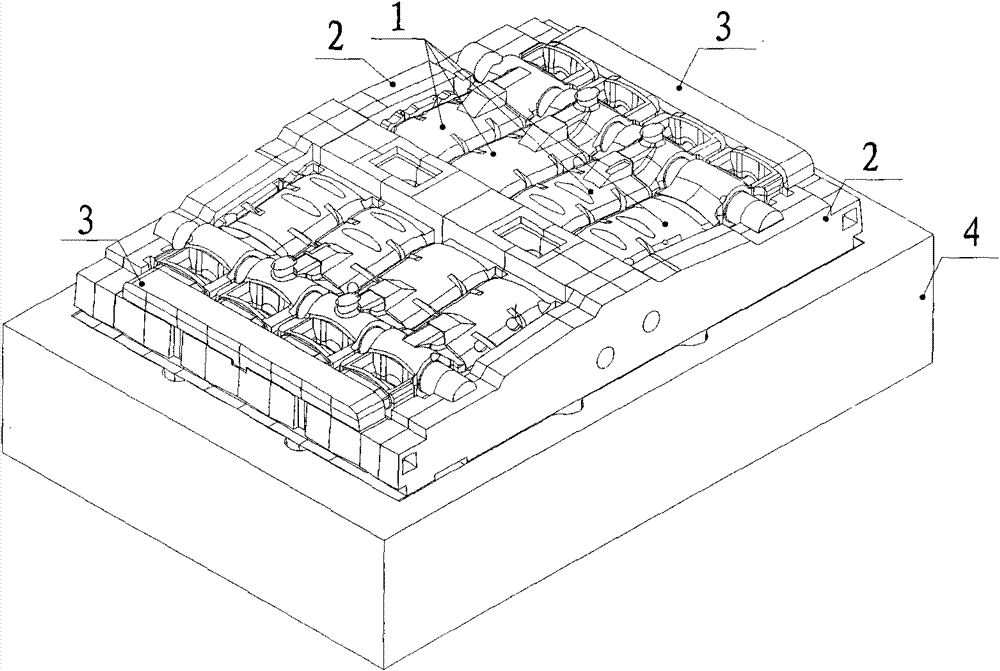 Gravity casting method of diesel engine body