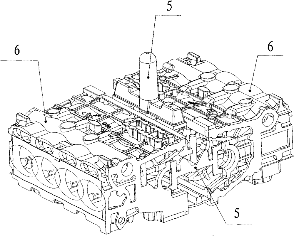 Gravity casting method of diesel engine body