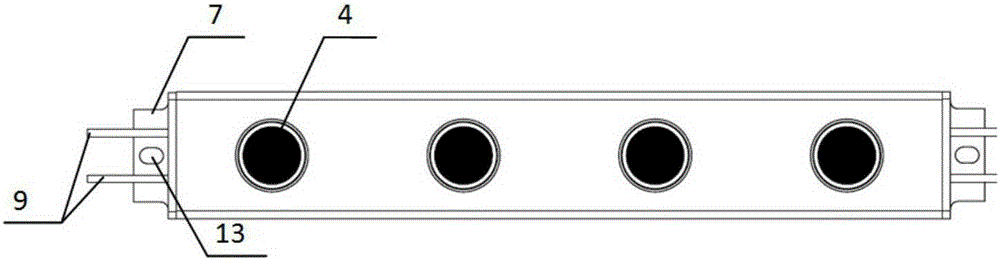 Alternating-current input side luminescent LED (light-emitting diode) module used for double-sided luminescent lamp box