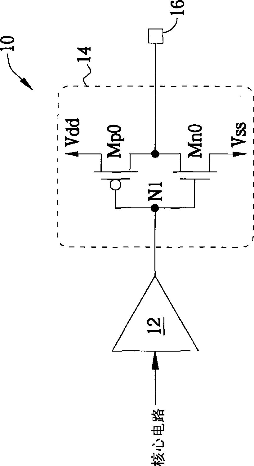 Output/input circuit with small area