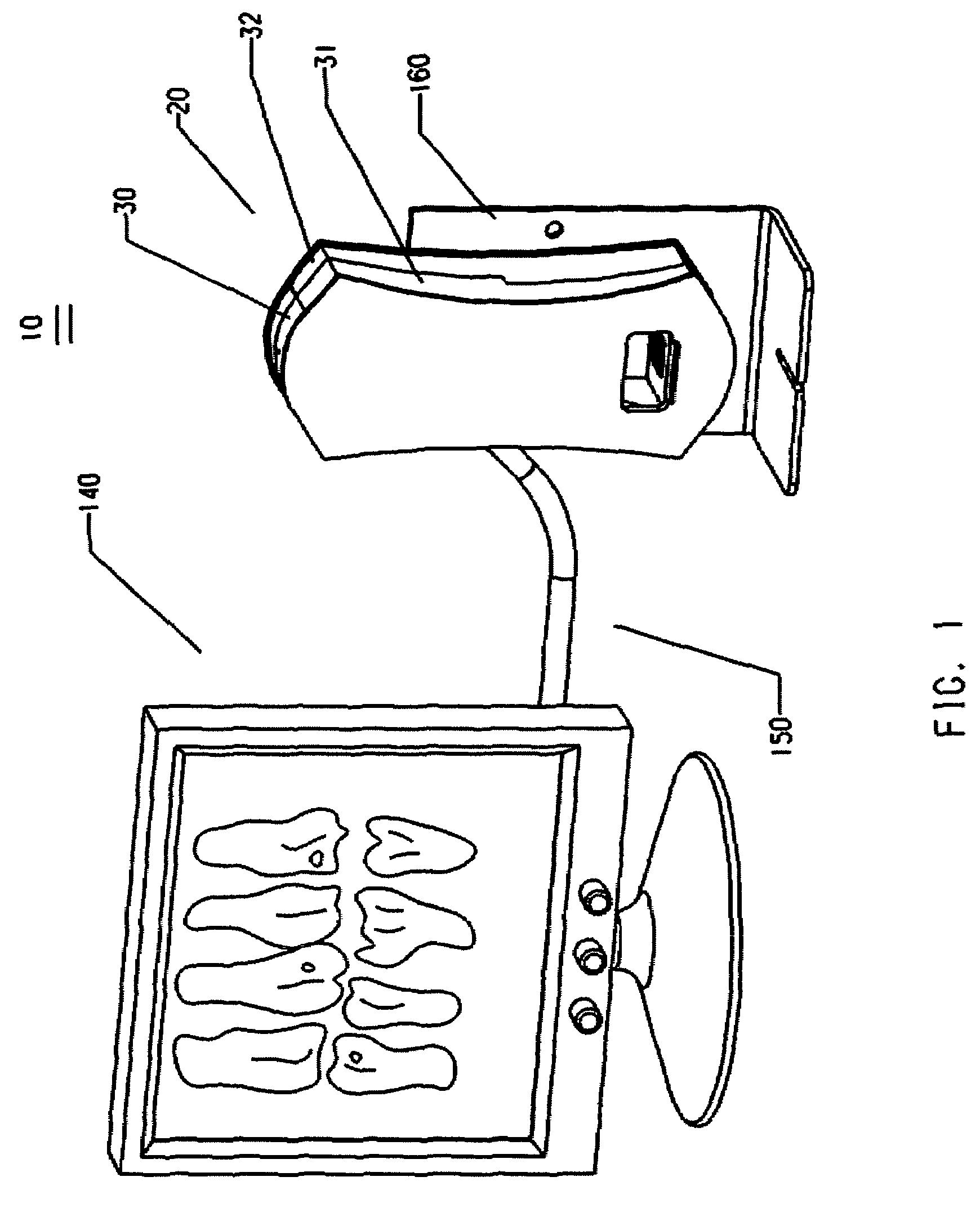 Dental x-ray film viewing device