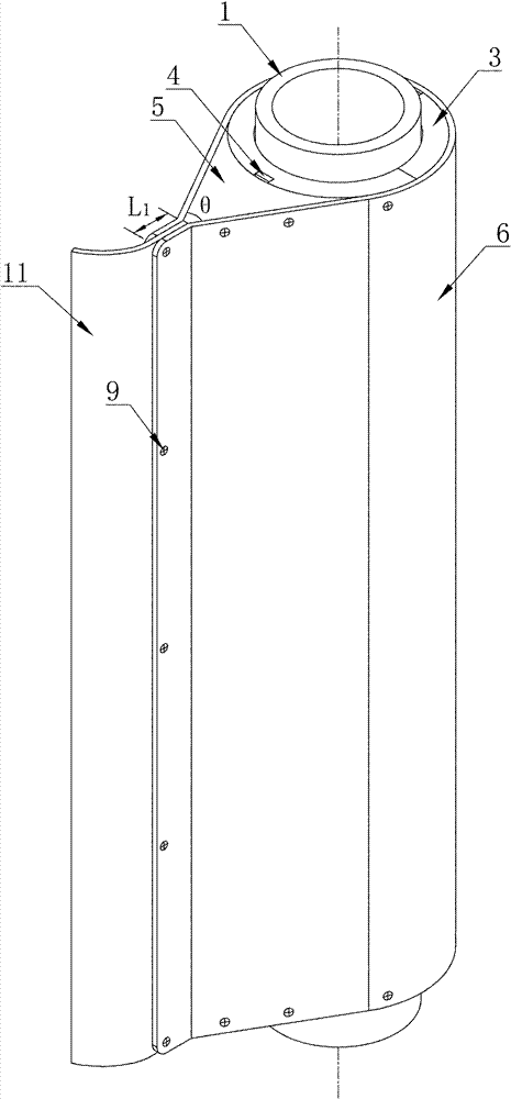 Device for inhibiting vortex-induced vibration of underwater standpipe of fish-tail imitating cowling