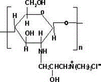 A kind of preparation method of quaternary ammonium salt chitosan and organosilicon composite modified cationic water-based polyurethane color fixing agent