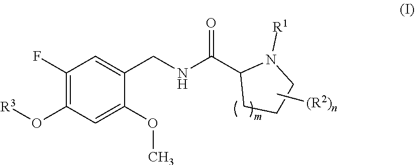 Proline amide compounds and their azetidine analogues carrying a specifically substituted benzyl radical