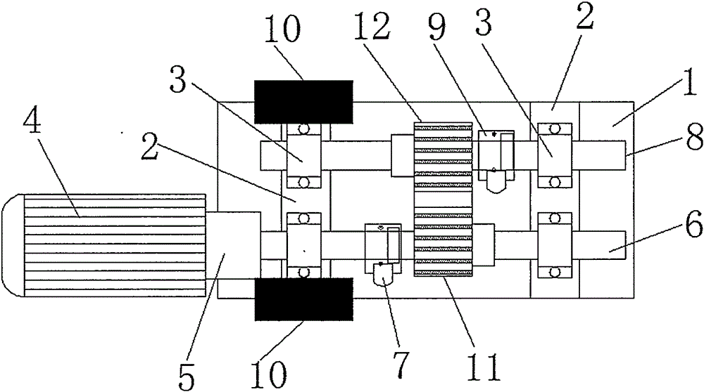 Vibration transmission test bench for magnetorheological damper controlled gear box shaft system