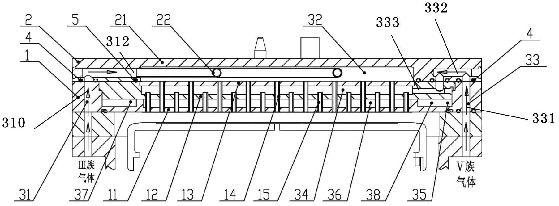 Spray head of MOCVD (metal organic chemical vapor deposition) equipment reactor and connection structure thereof