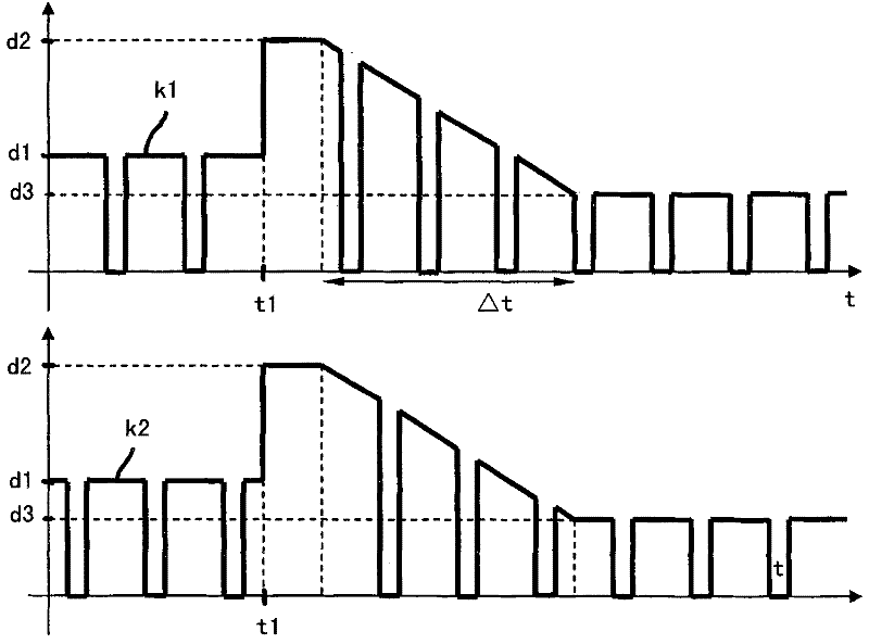 Damping system for articulated vehicle and method for regulating the damping force of such a damping system