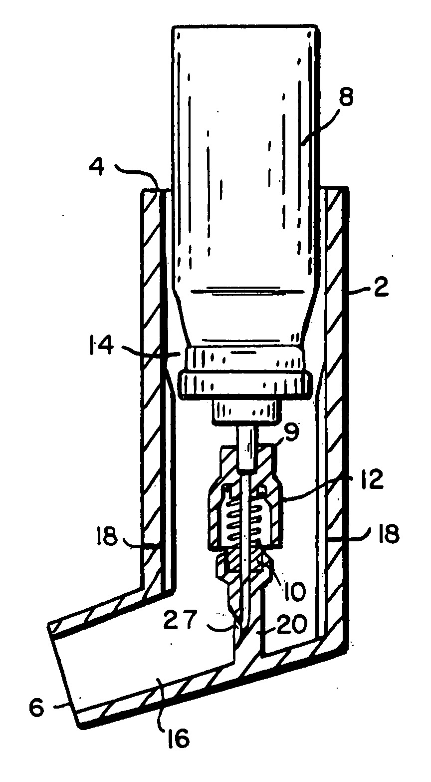 Metered dose delivery device for liquid and powder agents