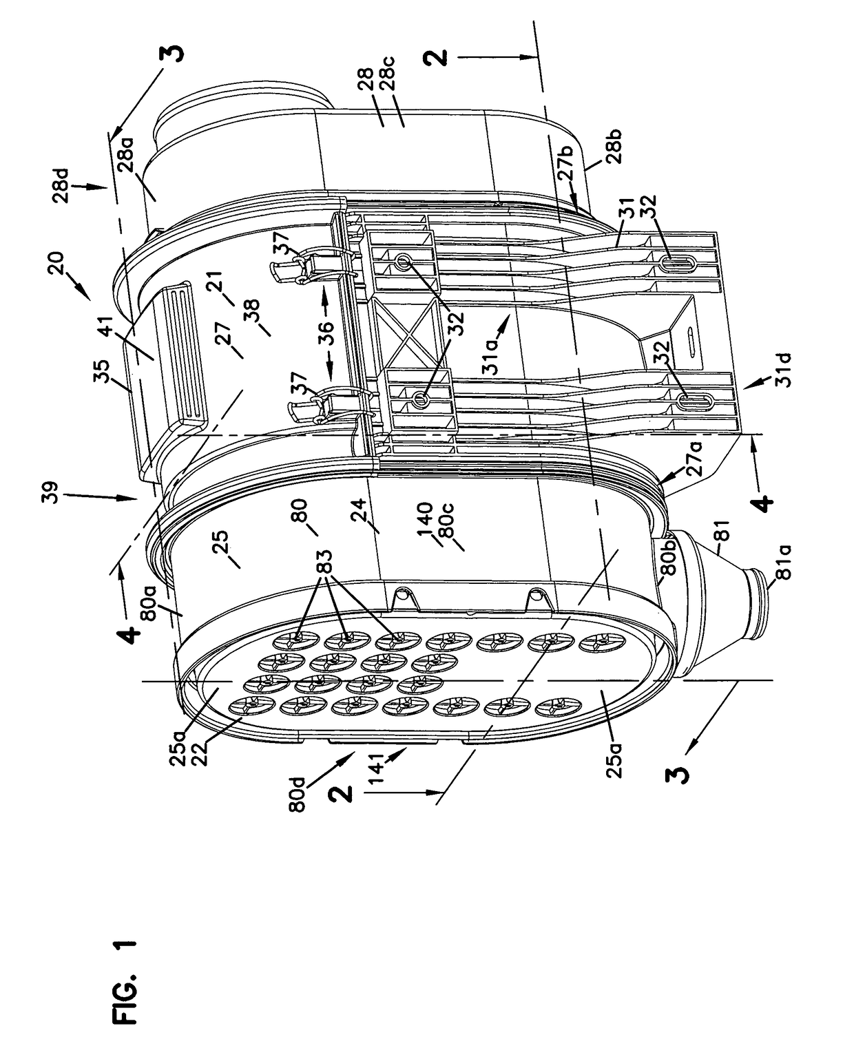 Filter arrangements; housing; assemblies; and, methods