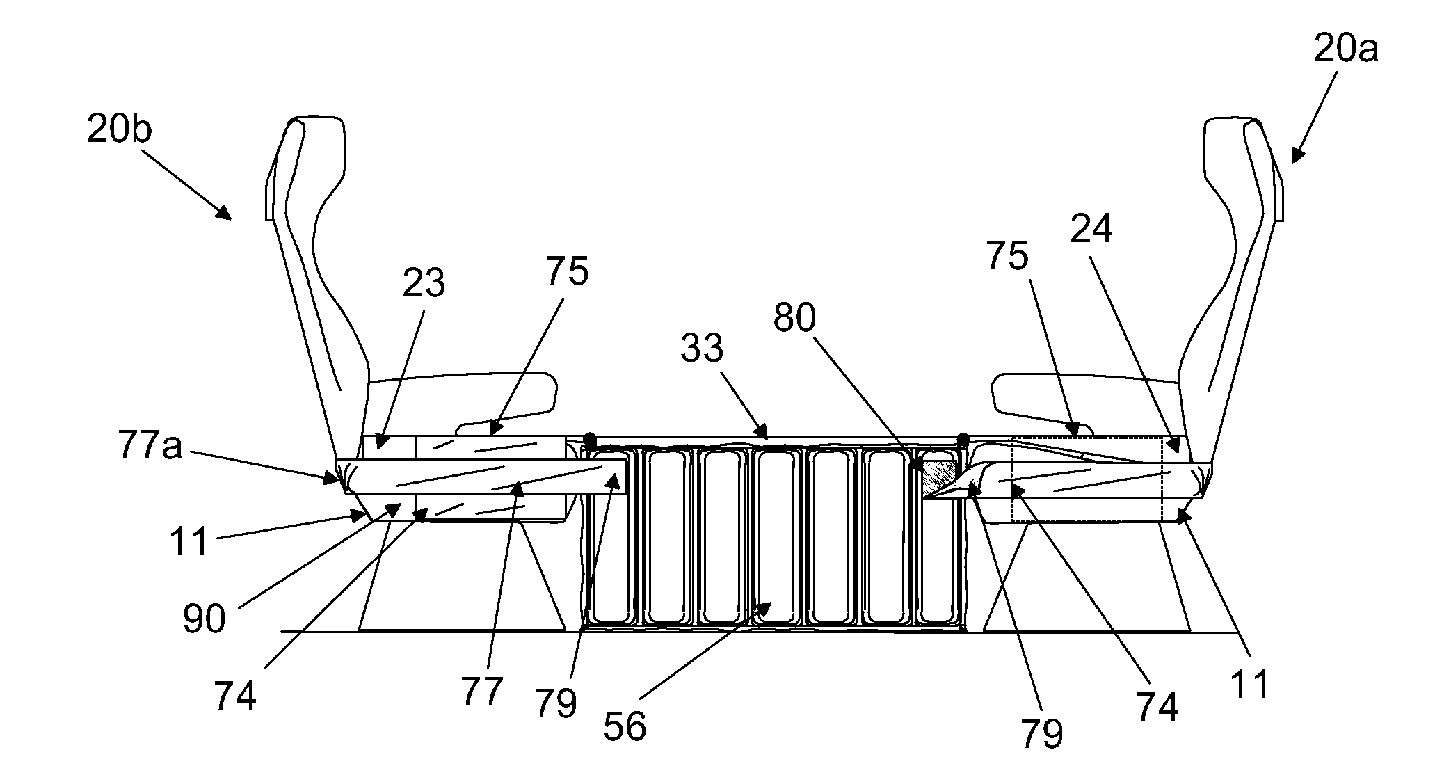 Bed formed from face to face chairs