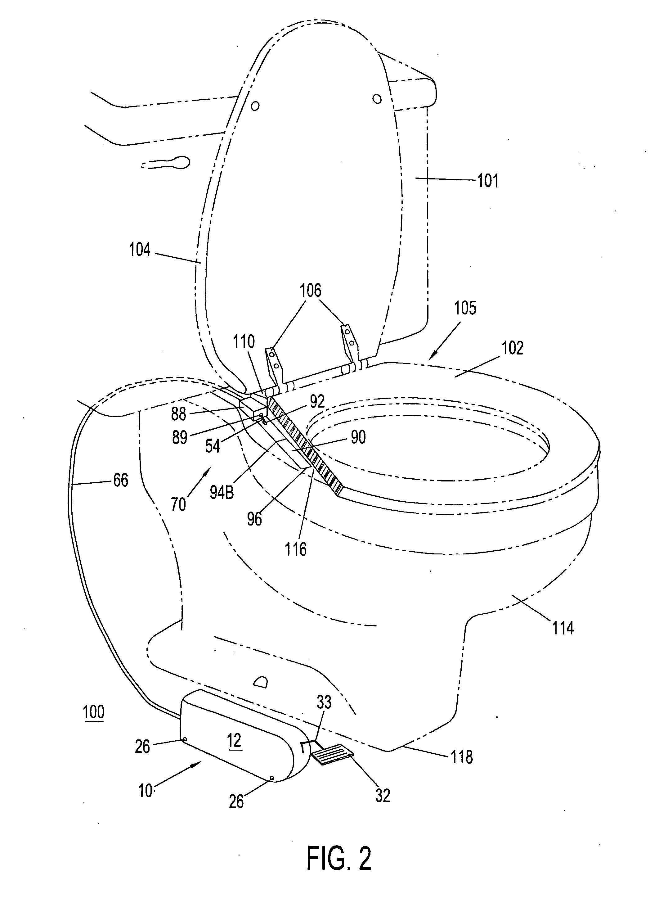 Foot actuated toilet seat lifting and self-lowering mechanism