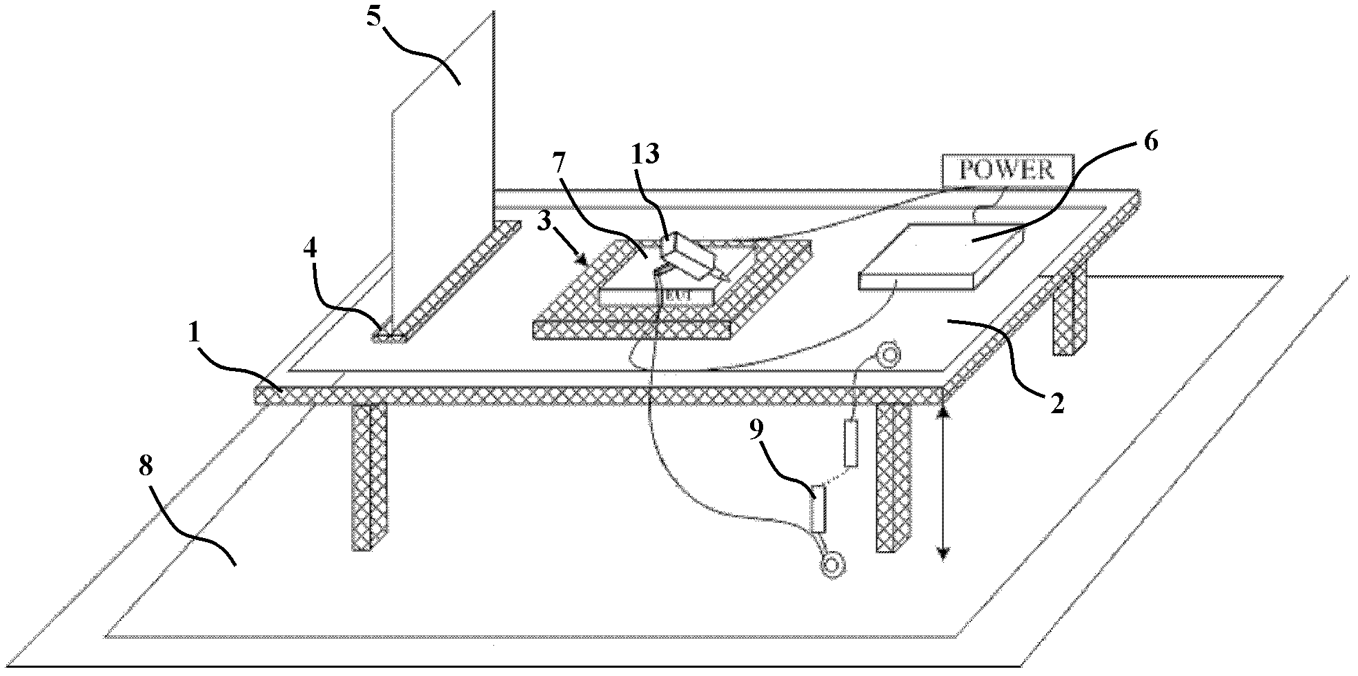 Static detection platform for non-earthing equipment with nonmetallic shell