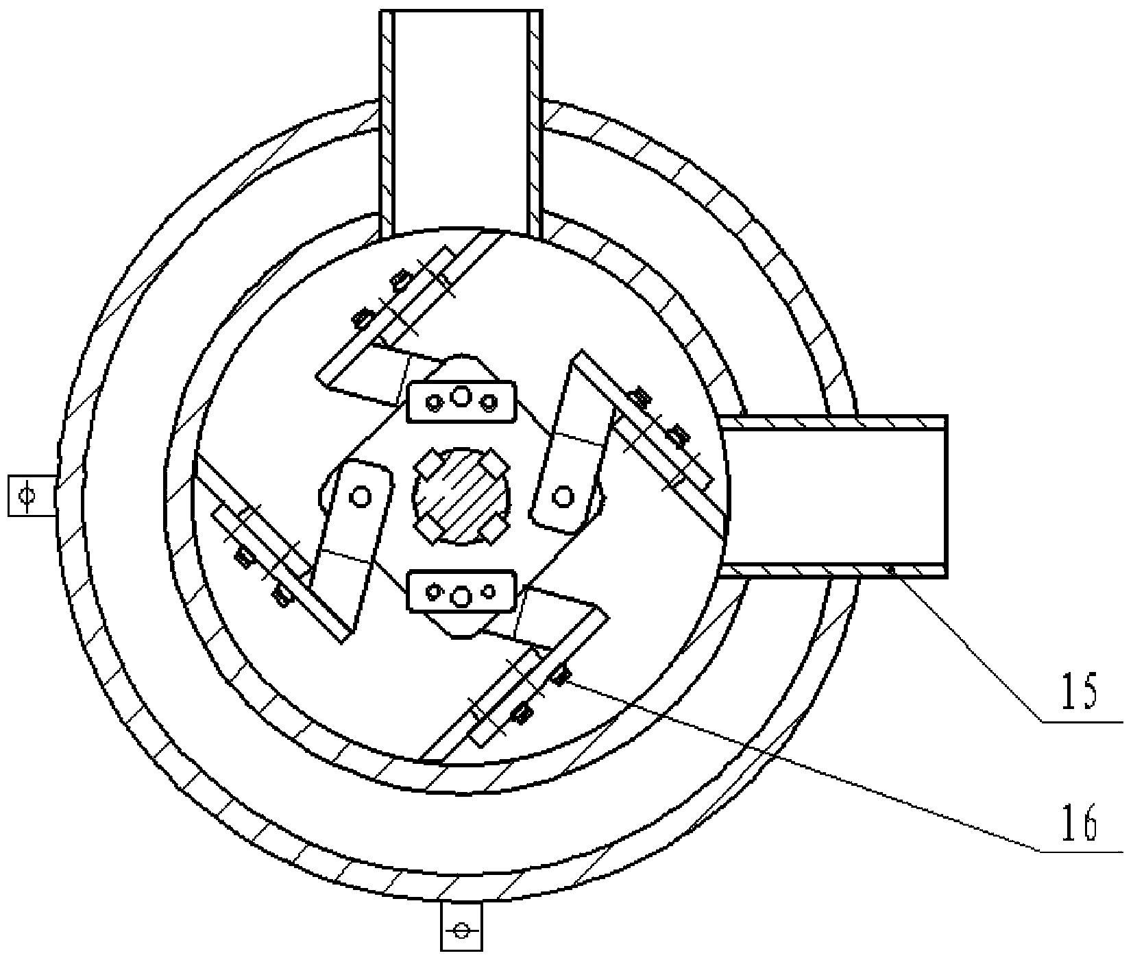 Horizontal type stirring ball-milling reactor for intensifying bentonite modification