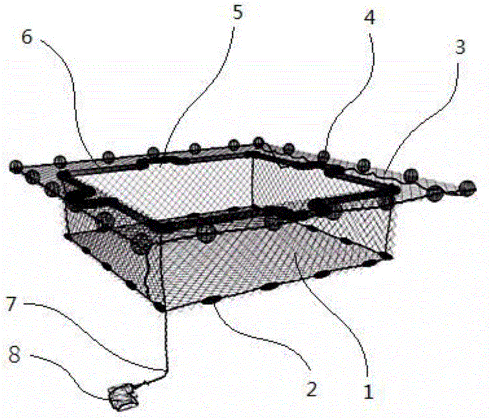 Pond multifunctional duckweed cultivation net cage