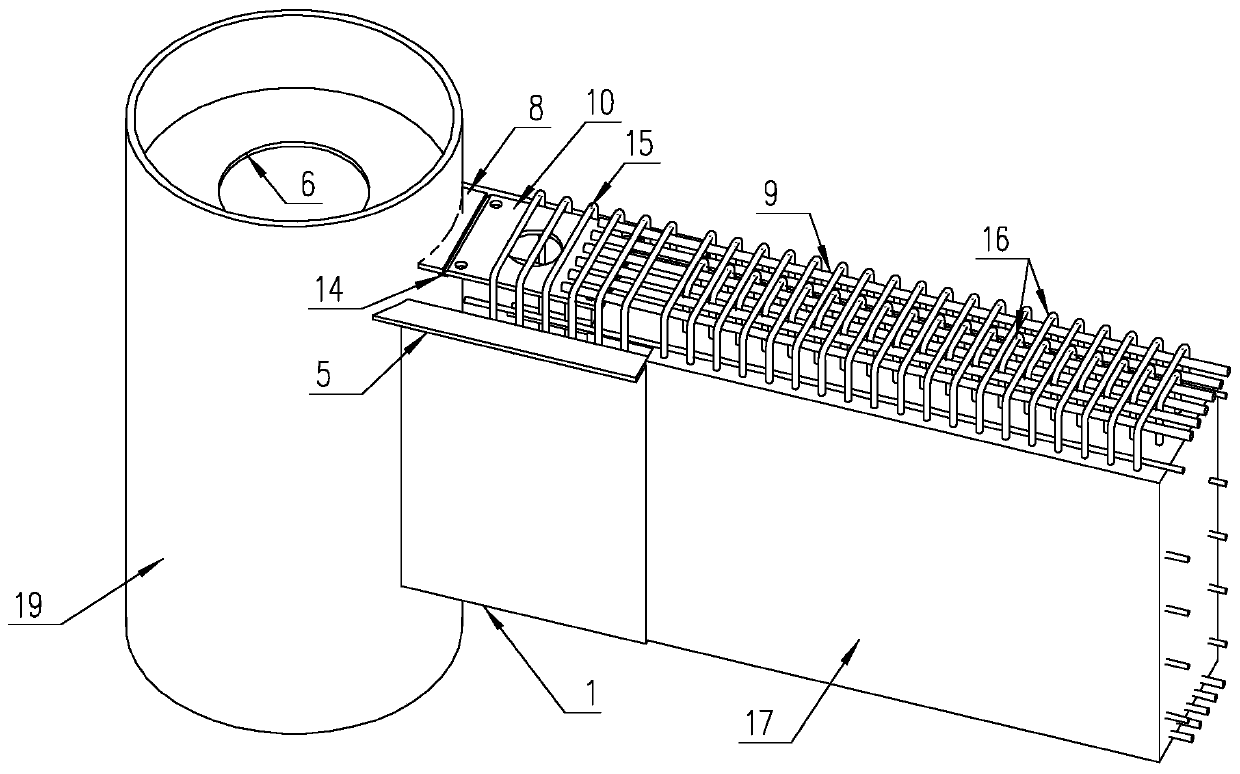 Steel pipe concrete column-precast concrete superposed beam assembly type building connection node