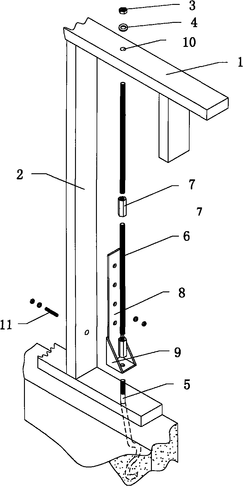 Typhoon-resistance earthquake-resistance strengthening device for wall