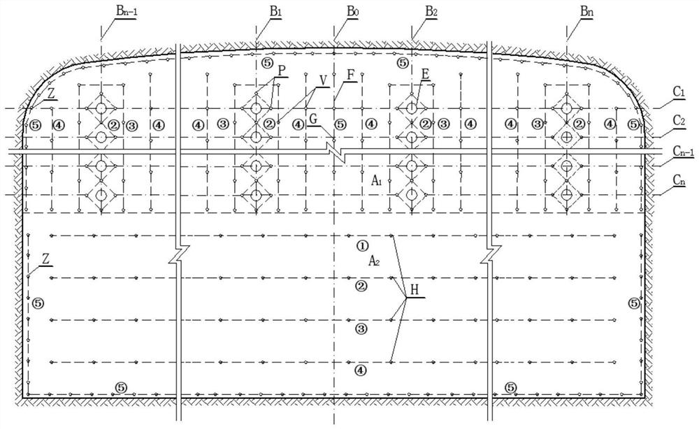 One-time detonation method for large-section tunnel