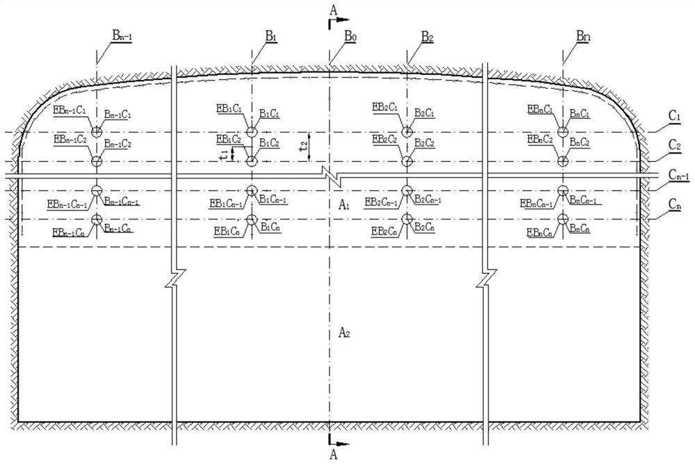 One-time detonation method for large-section tunnel