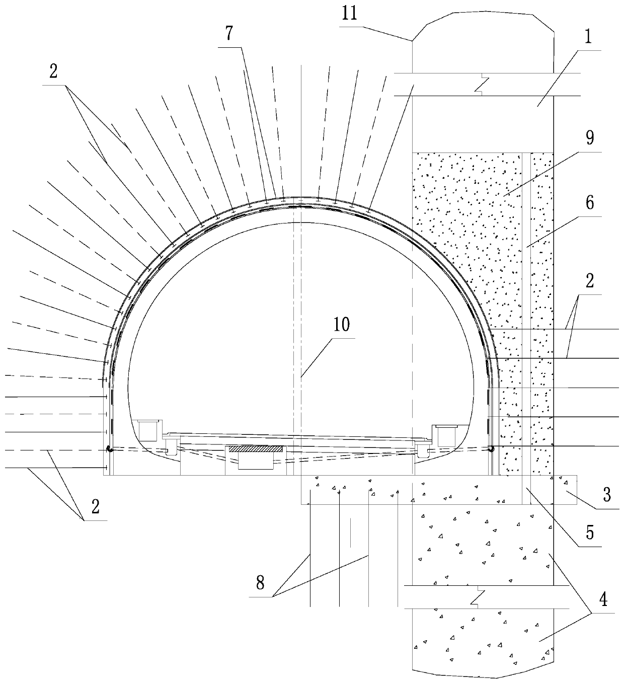 Tunnel construction method for side span non-filling type long and narrow shallow-bottom karst cave section