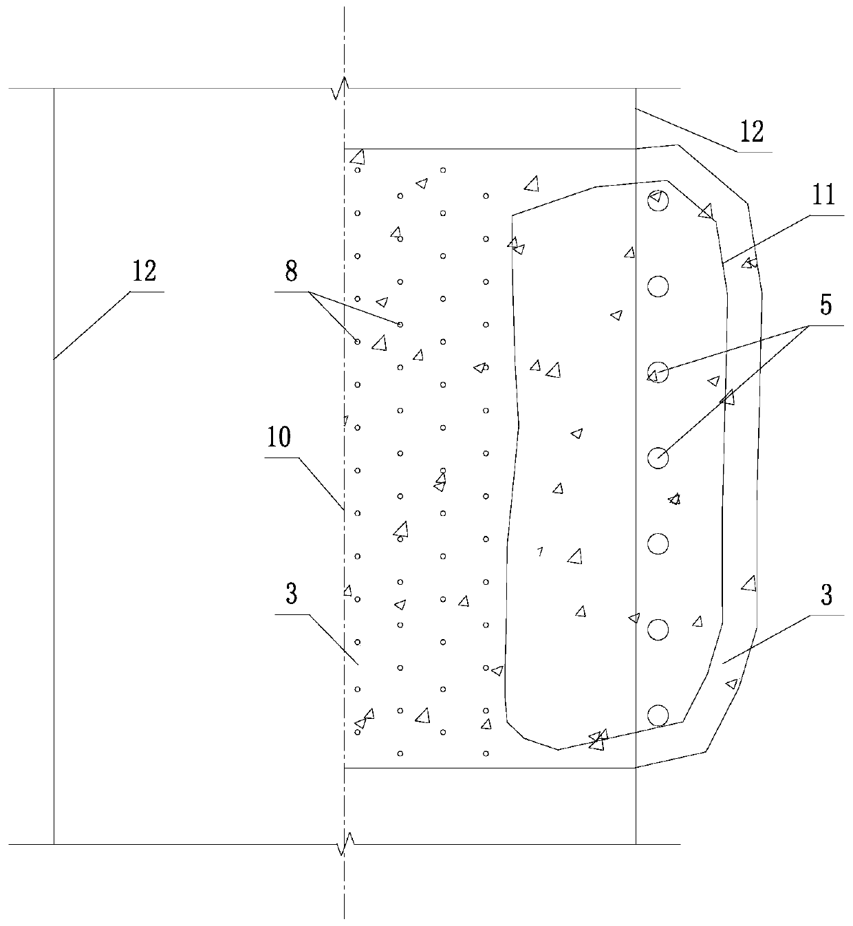 Tunnel construction method for side span non-filling type long and narrow shallow-bottom karst cave section