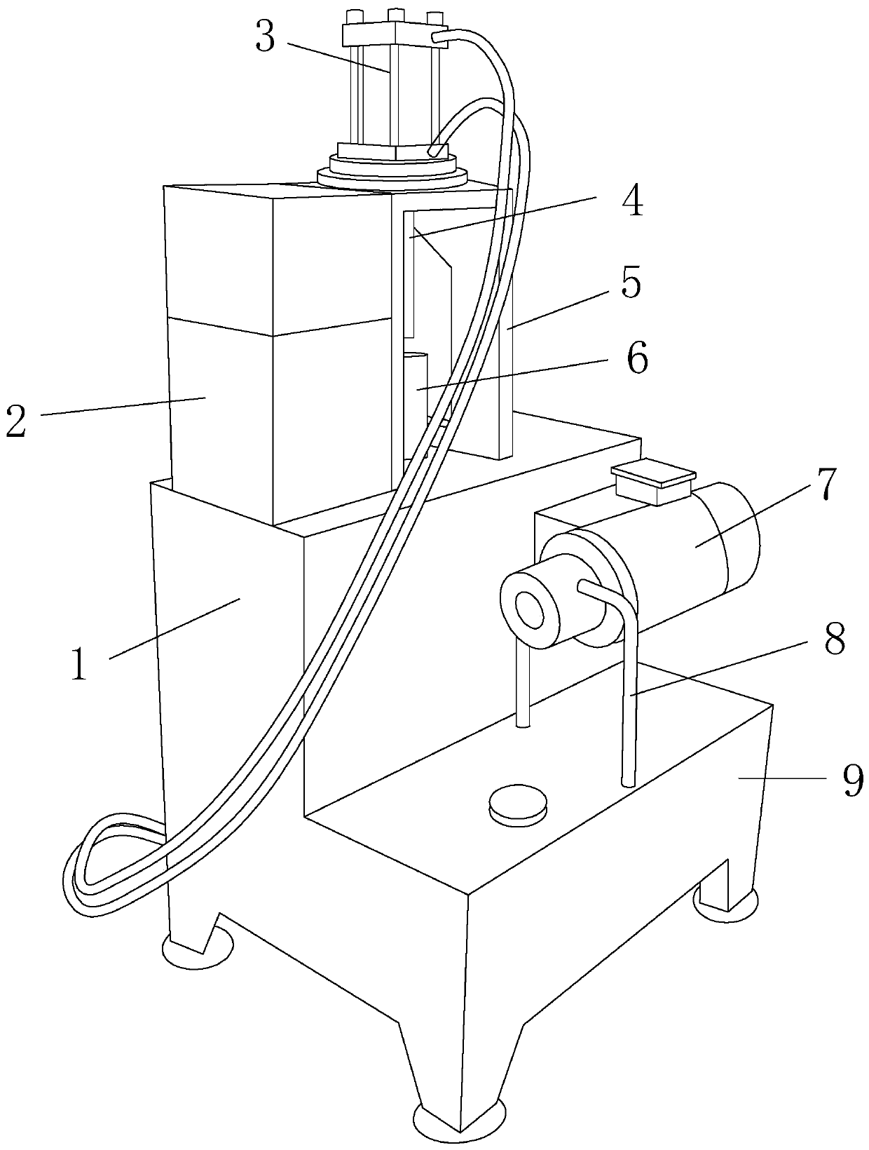 A steel ball pressing machine for universal wheels of luggage