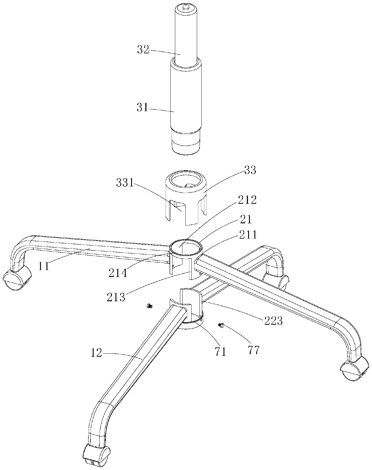 Chair leg and seat