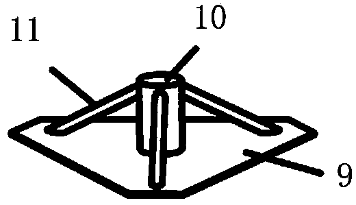 Floating fan base with flare type tension legs, marine wind-driven generator and construction method