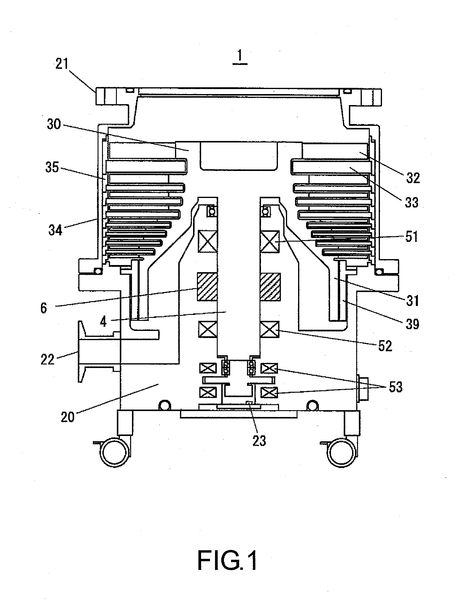 Magnetic levitation type vacuum pump and magnetic levitation device