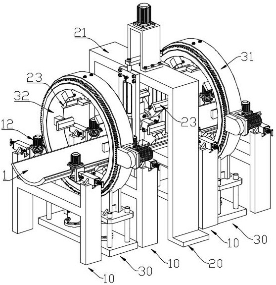 Polishing device for arc-shaped slot array antenna mounting plate