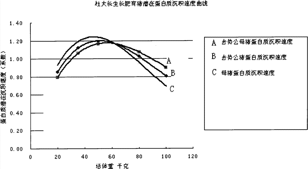 Method for improving meat percentage of pigs by establishing protein precipitation curve equation