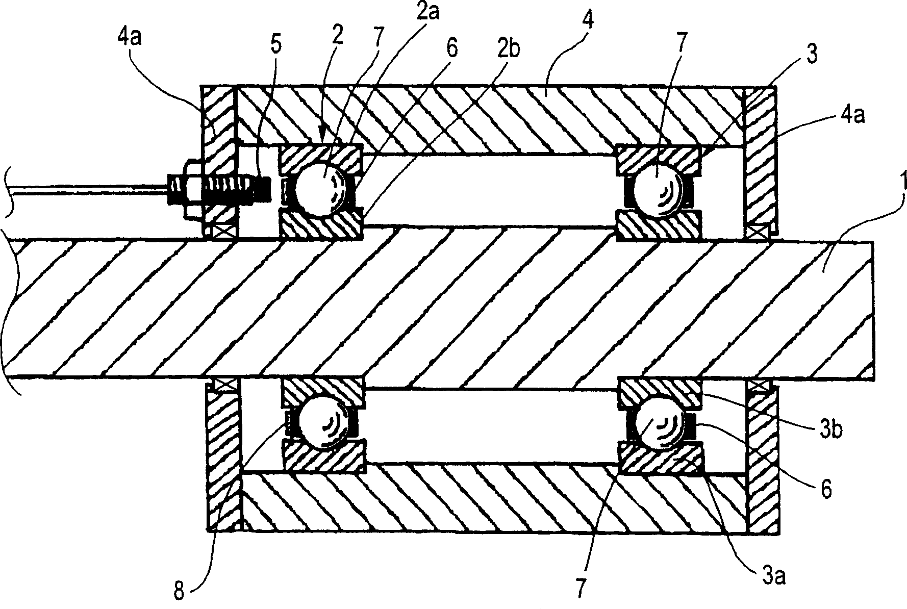 Rotary device with sensor and method for forming apparatus for measuring load on rolling bearing unit