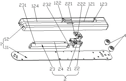 Positioning middle sliding door buffering device