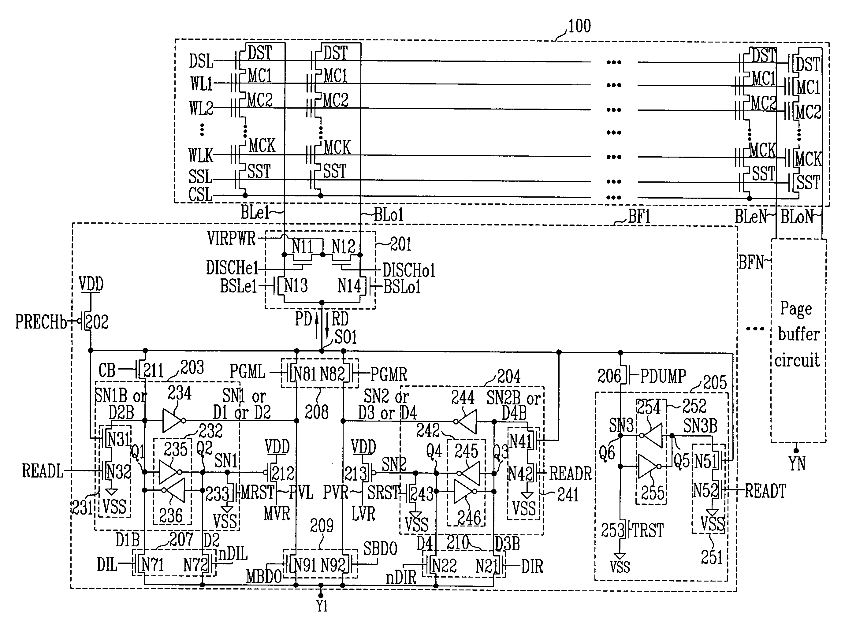 Page buffer circuit of flash memory device and program operation method thereof