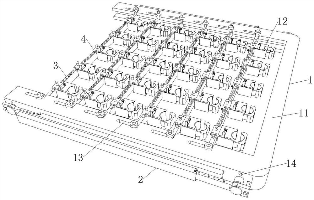 Steel structure foundation bolt accurate pre-embedding device