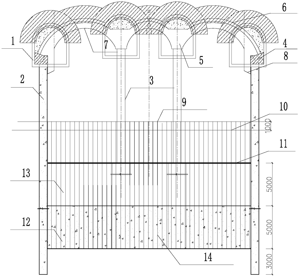 Whole station water stop structure and construction method during construction of mined metro station