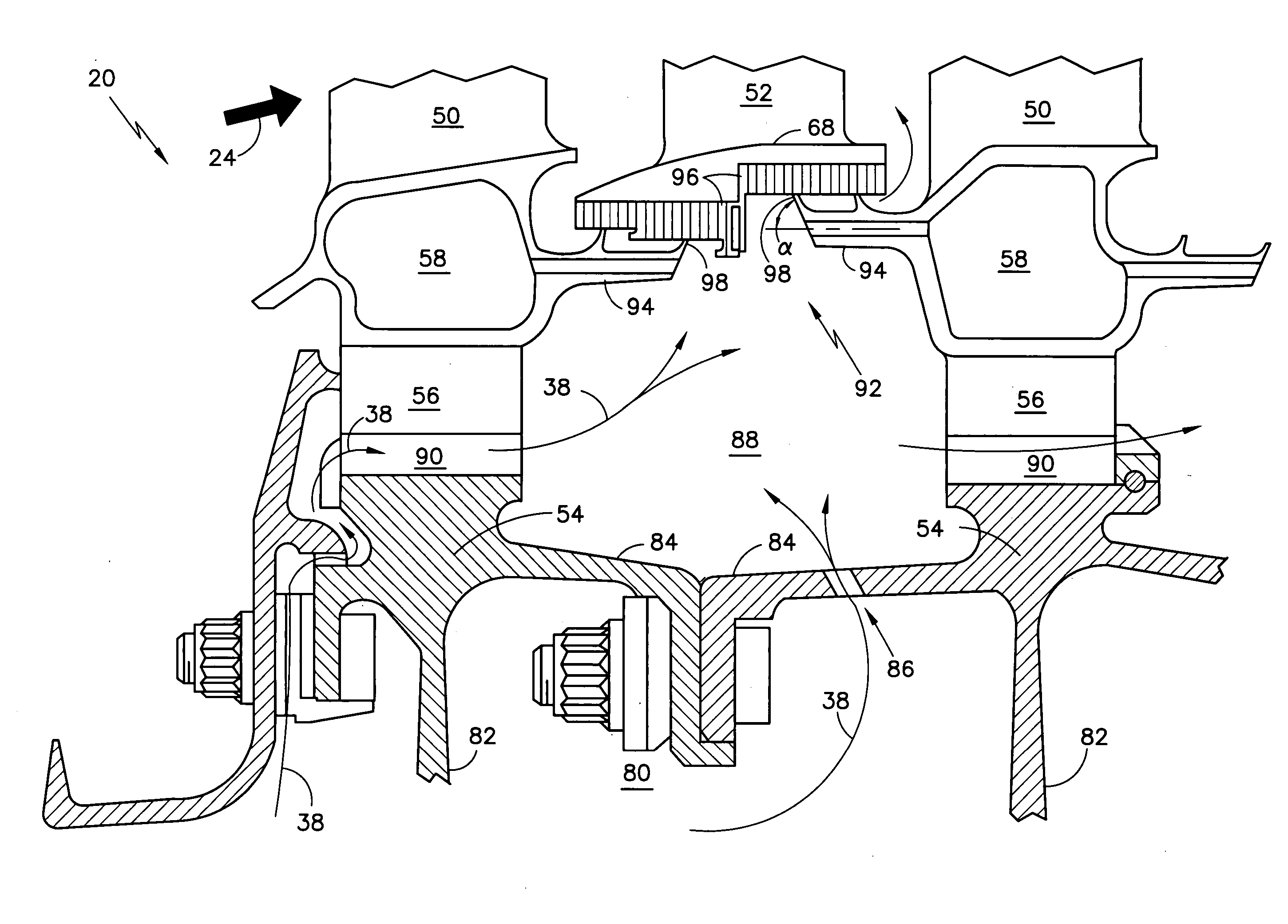 Integrated bladed fluid seal