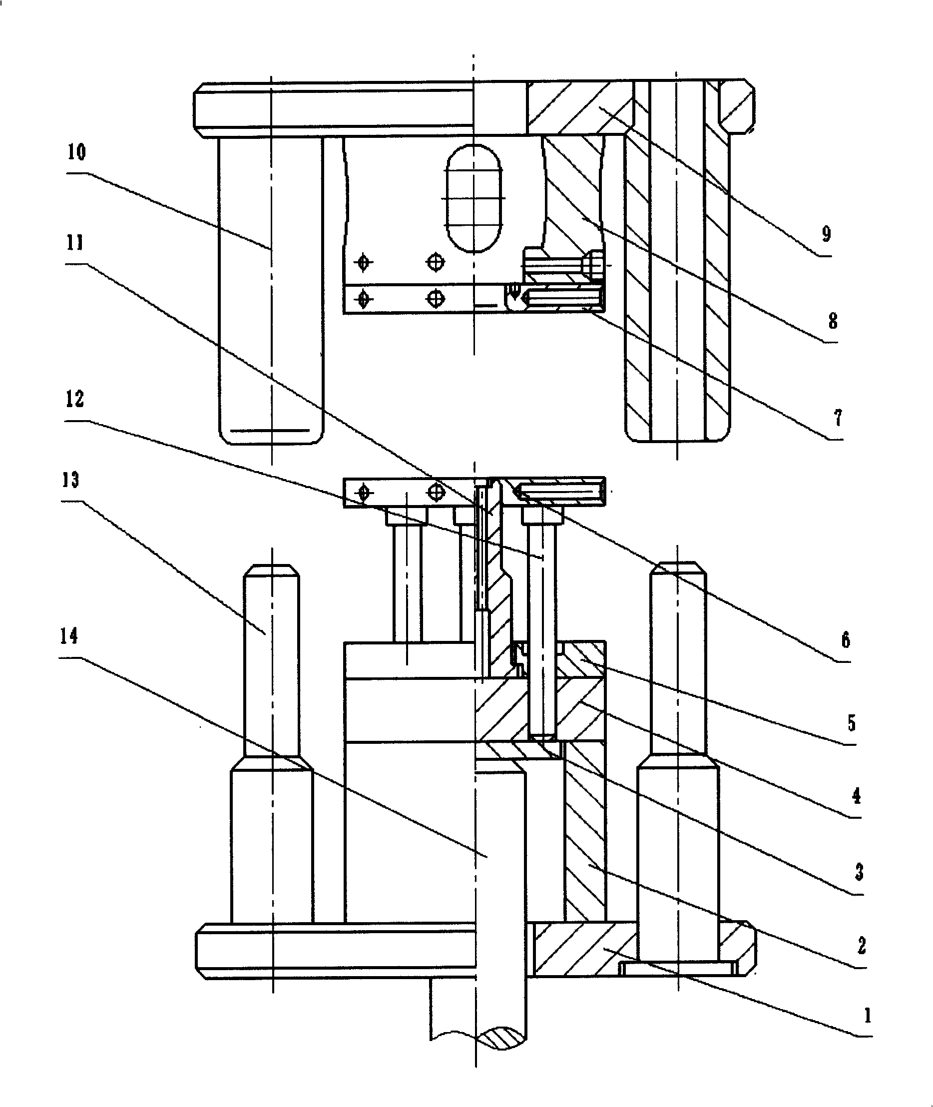 Differential temperature drawing mould of magnesium alloy plate